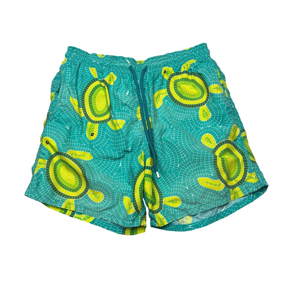 Vilebrequin Moorea Mosaic Turtles Swim Shorts Trunks Men's XL READ